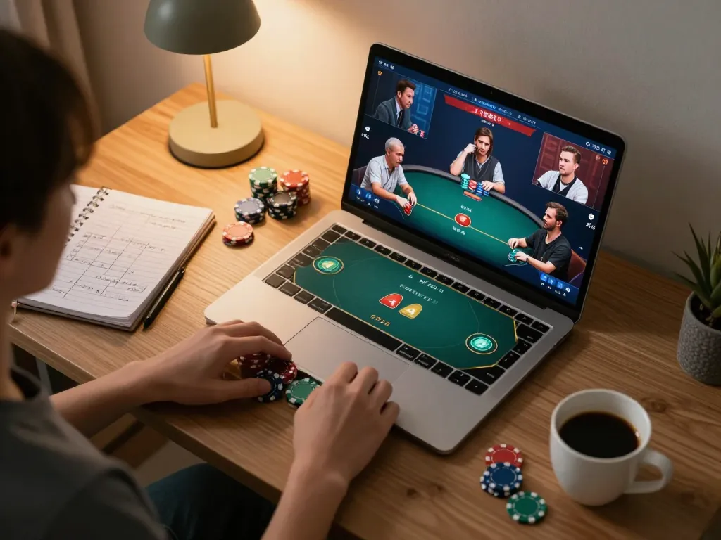 Players engaging in a strategic online poker game on 3win platform, showcasing exciting gameplay.