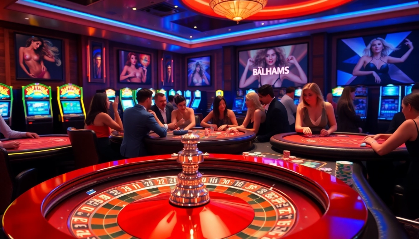 Exciting casino scene featuring sex games themed roulette and poker table action.