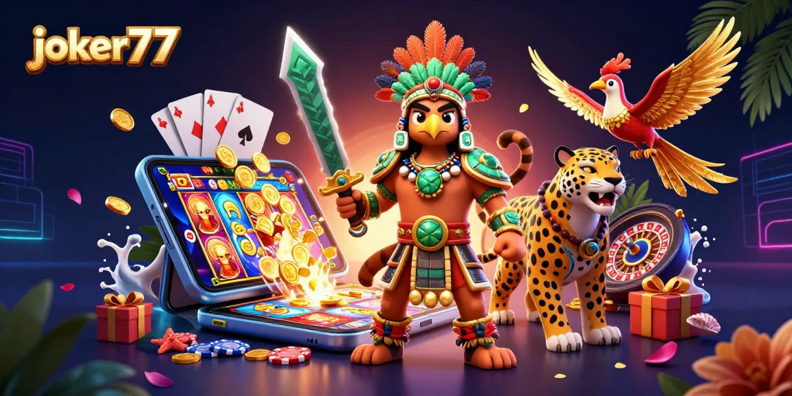 Experience thrilling gameplay with joker77 as the Aztec warrior and jaguar battle for slots and rewards.
