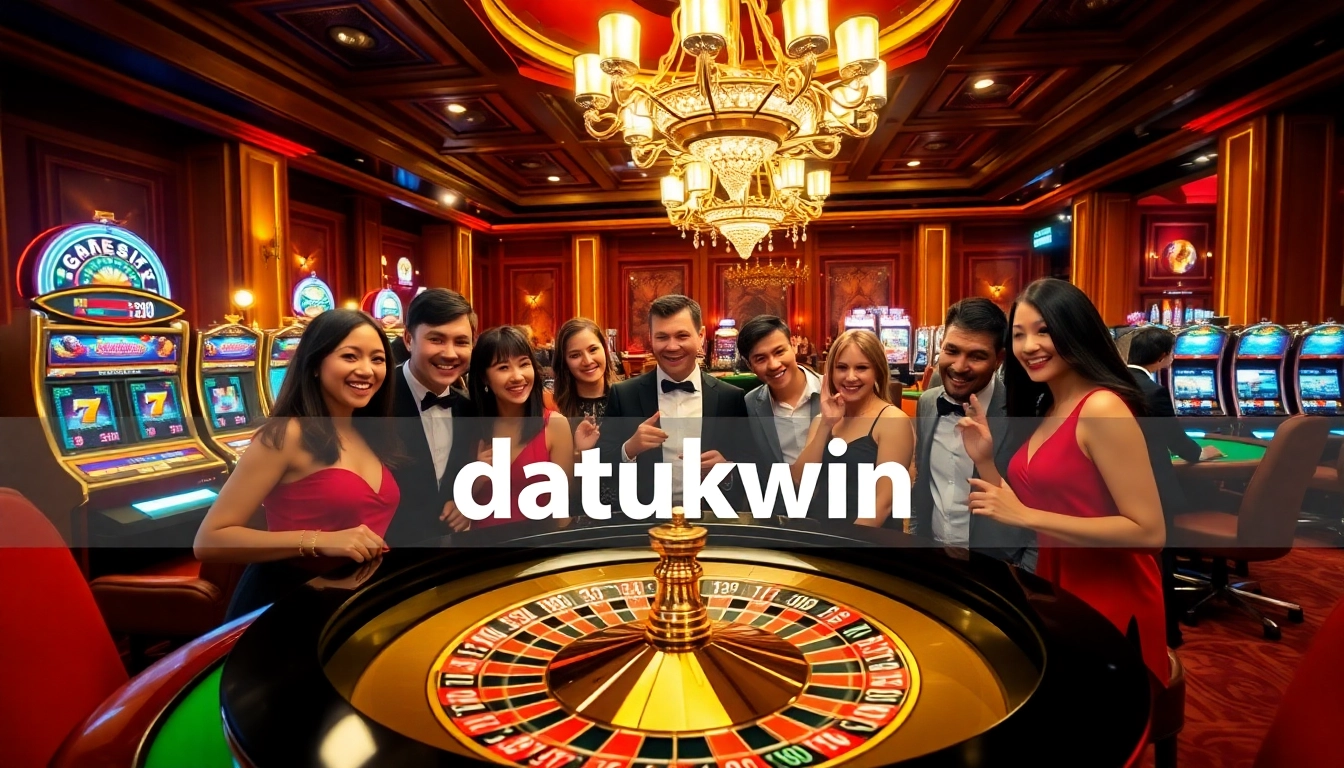 Petaruh menikmati aksi taruhan tinggi di kasino mewah yang menampilkan branding Datukwin.
