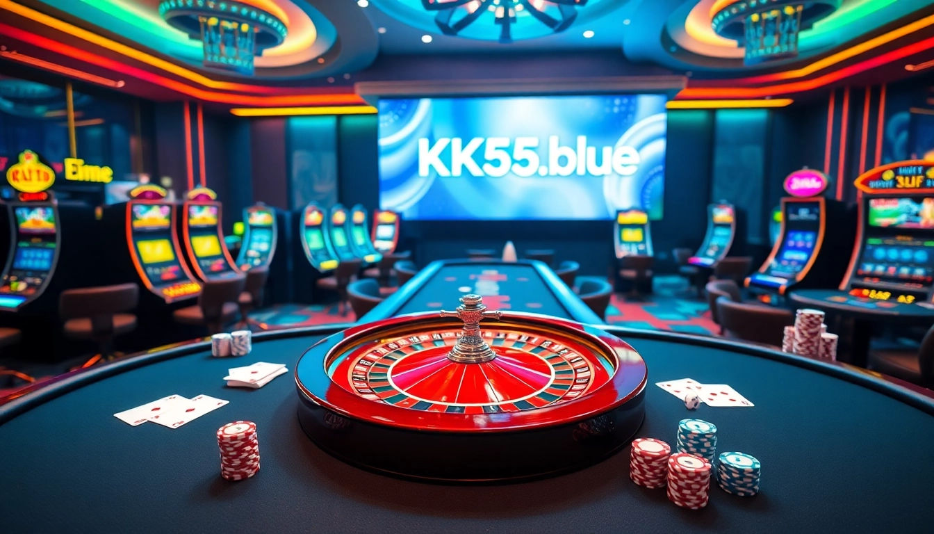 Engaging casino scene highlighting dynamic roulette and chips at KK55.blue.