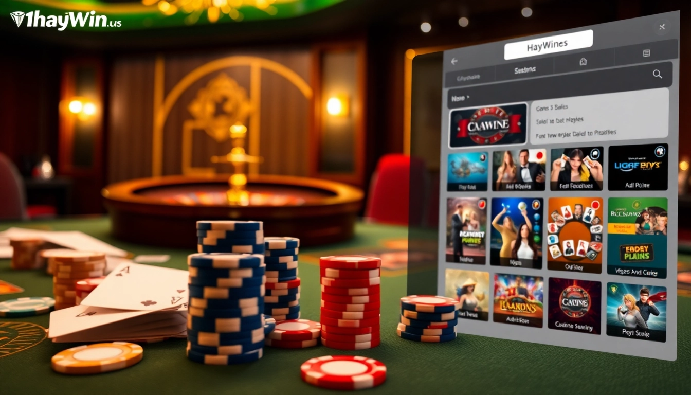 Betting excitement at 1haywin.us.com with poker chips and a roulette wheel.