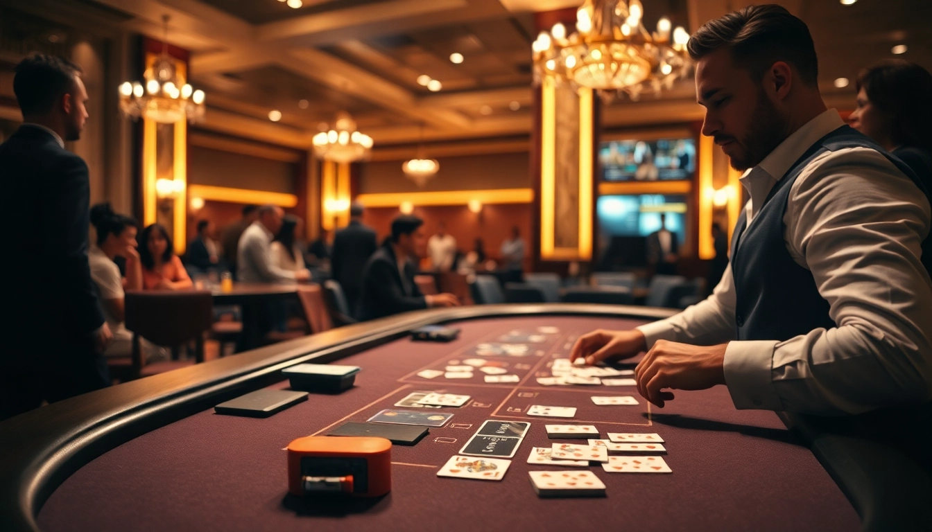 에볼루션 카지노 환경에서 딜러가 게임을 진행하는 모습