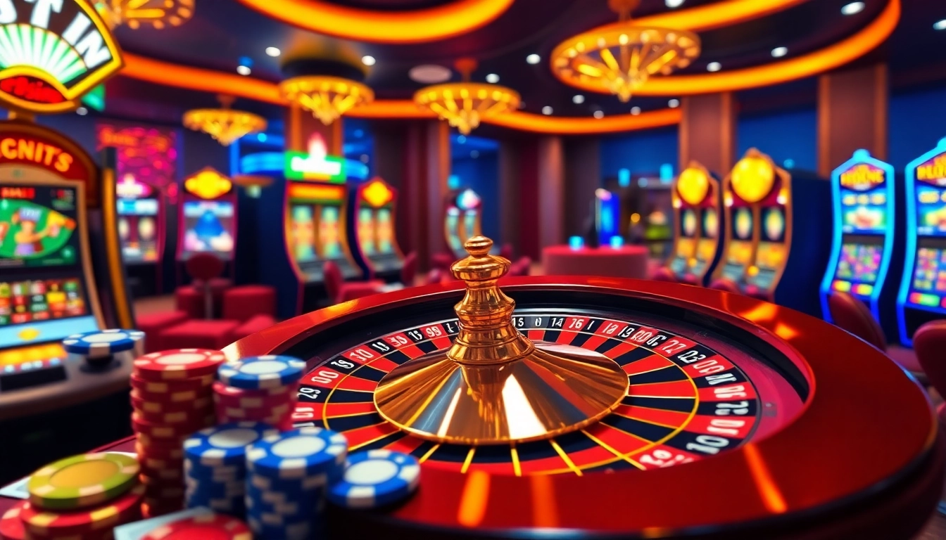 Exciting gameplay at 98win com with vibrant casino elements like roulette and poker.
